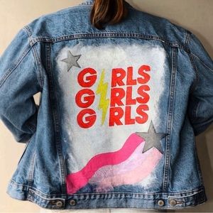 Girls girls painted denim jacket
